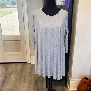 Women’s Charlotte Russe Light Gray Long Sleeve Swing Tunic